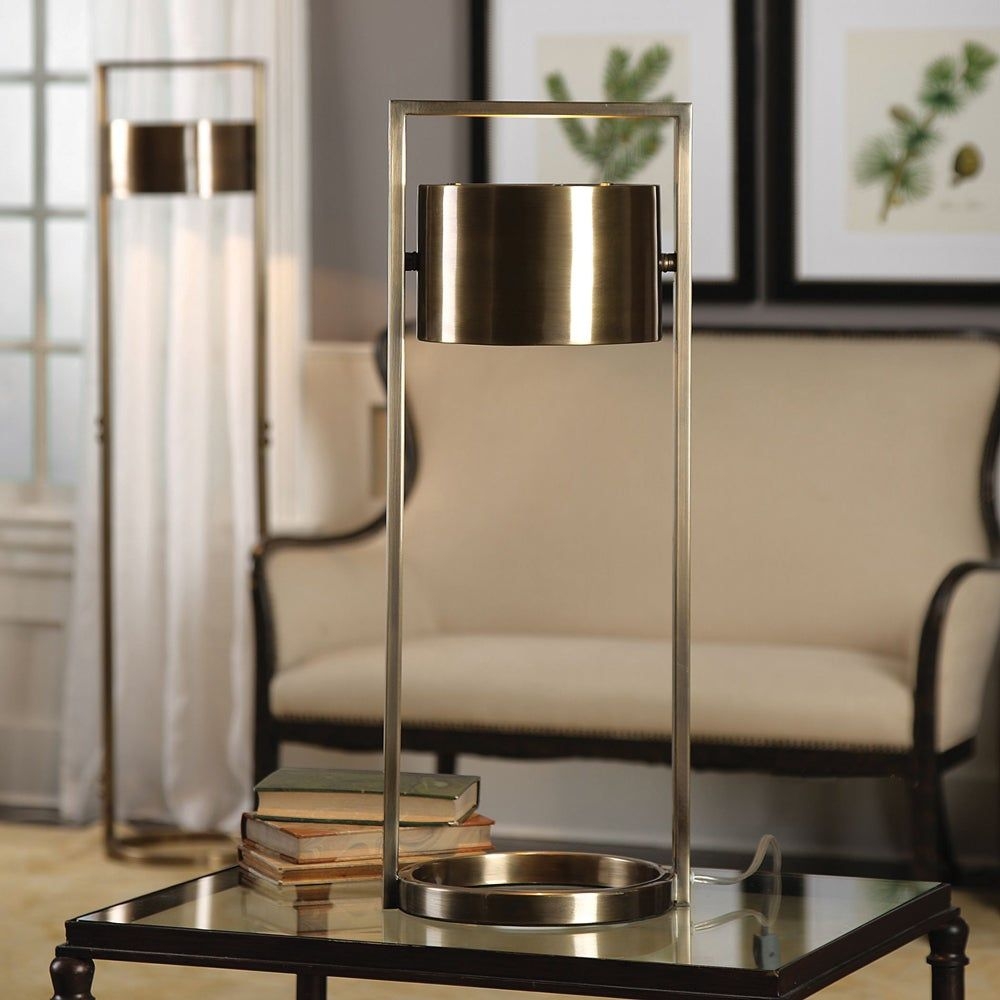 Product photograph of Mindy Brownes Ilario Antique Brass Table Lamp from Choice Furniture Superstore.