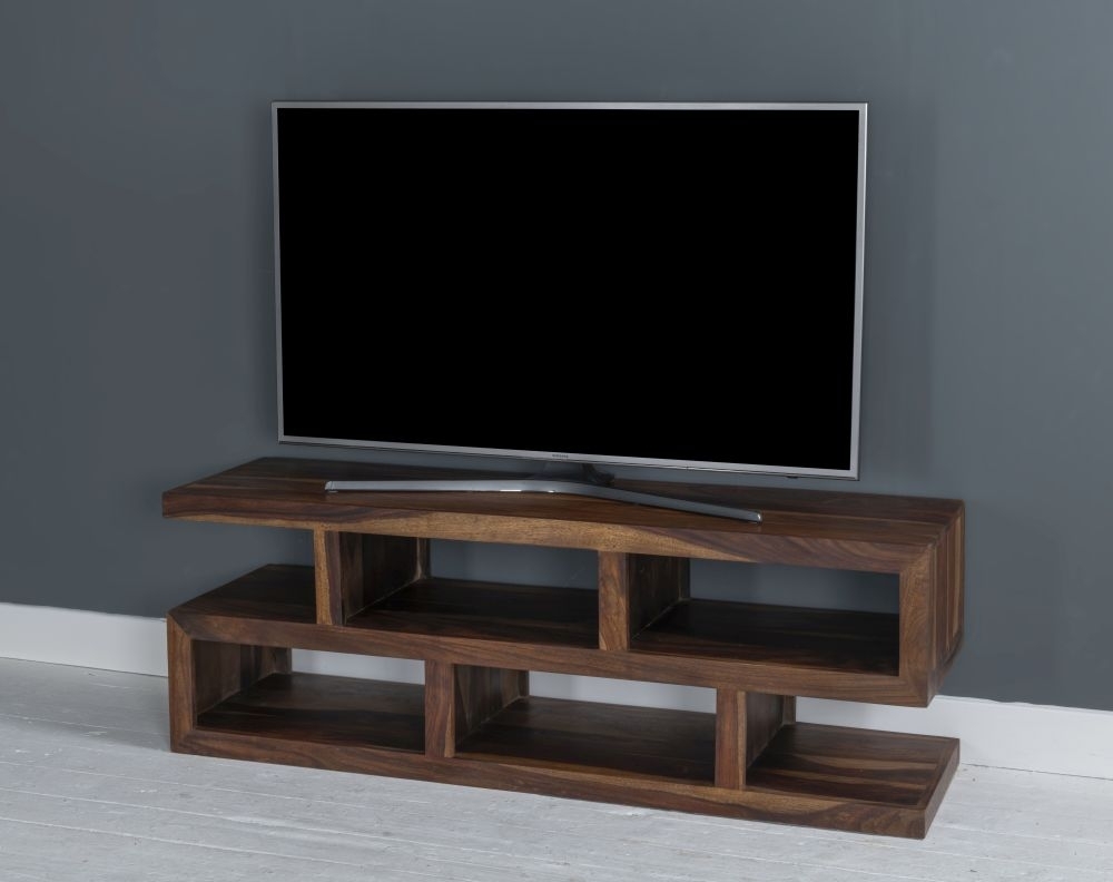 Product photograph of Clearance - Ganga Sheesham Tv Unit Indian Wood Large Cabinet 144cm Stand Upto 55in Plasma Tv from Choice Furniture Superstore.