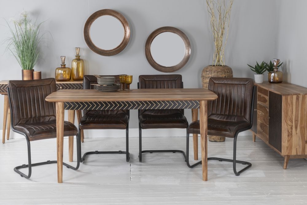 Product photograph of Clearance - Luxuria Sheesham Dining Table Indian Wood 160cm Seats 6 Diners Rectangular Top With 4 Legs from Choice Furniture Superstore.