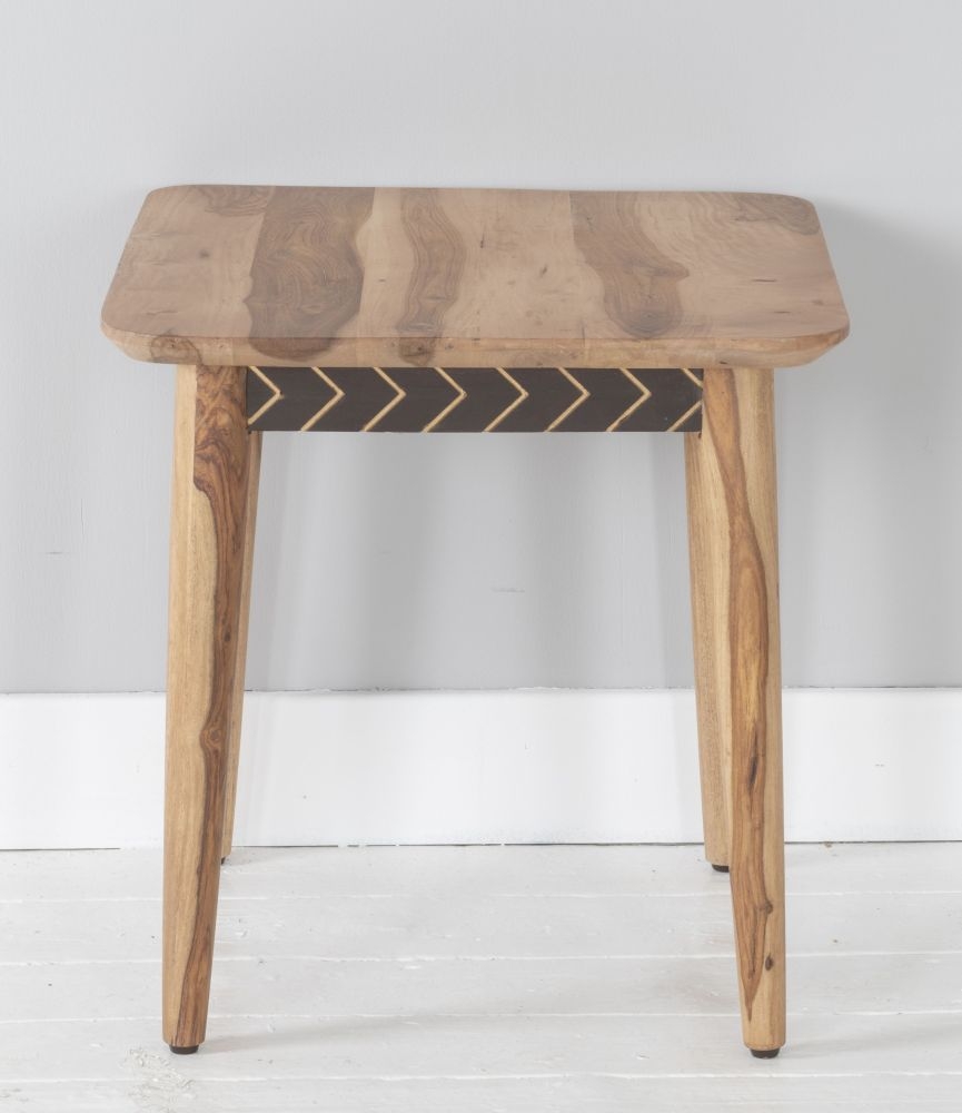 Product photograph of Clearance - Luxuria Sheesham End Table Indian Wood Square Top from Choice Furniture Superstore.