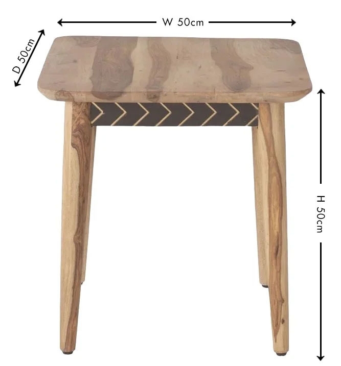Product photograph of Clearance - Luxuria Sheesham End Table Indian Wood Square Top from Choice Furniture Superstore.