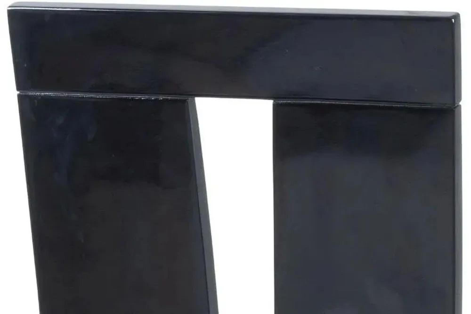 Product photograph of 2 X Vienna Black High Gloss High Back Dining Chair With Grey Seat Pads from Choice Furniture Superstore.