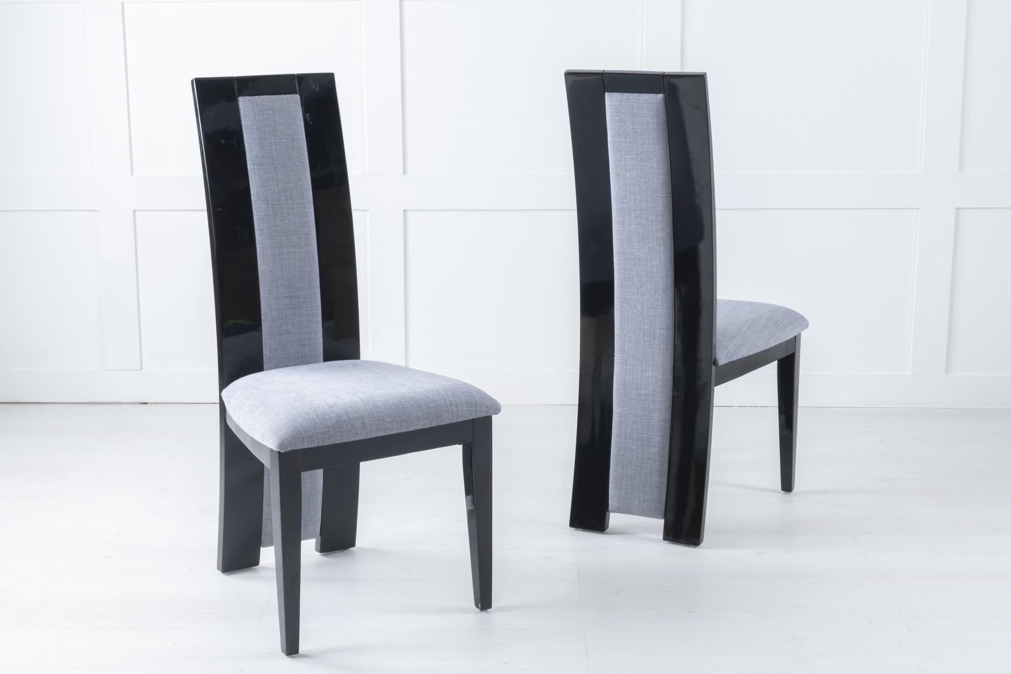 Product photograph of Alpine Black Dining Chair Wooden High Gloss Back With Beige Seat Pads from Choice Furniture Superstore.