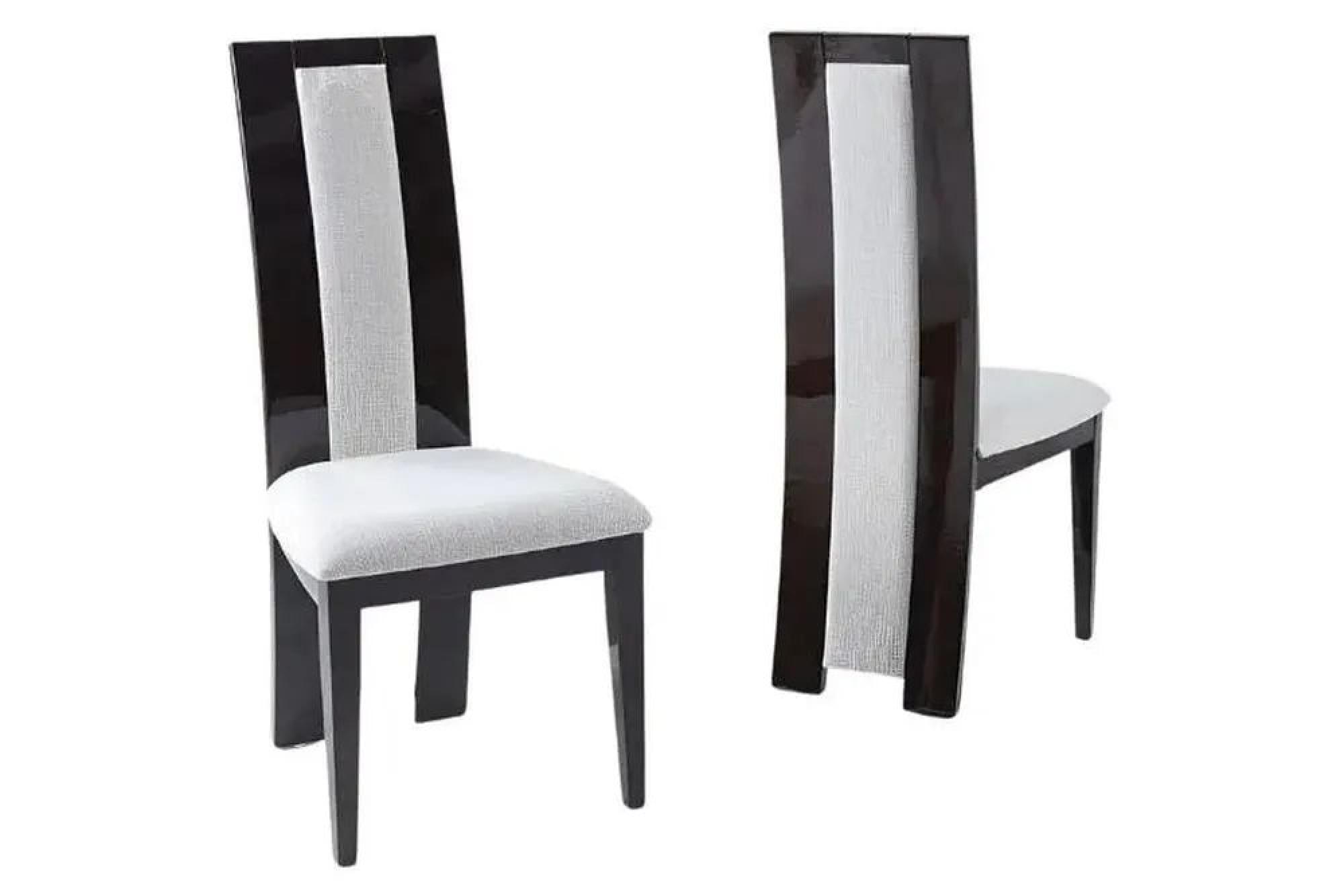Product photograph of 2 X Alpine Walnut High Gloss High Back Dining Chair With Beige Seat Pads from Choice Furniture Superstore.