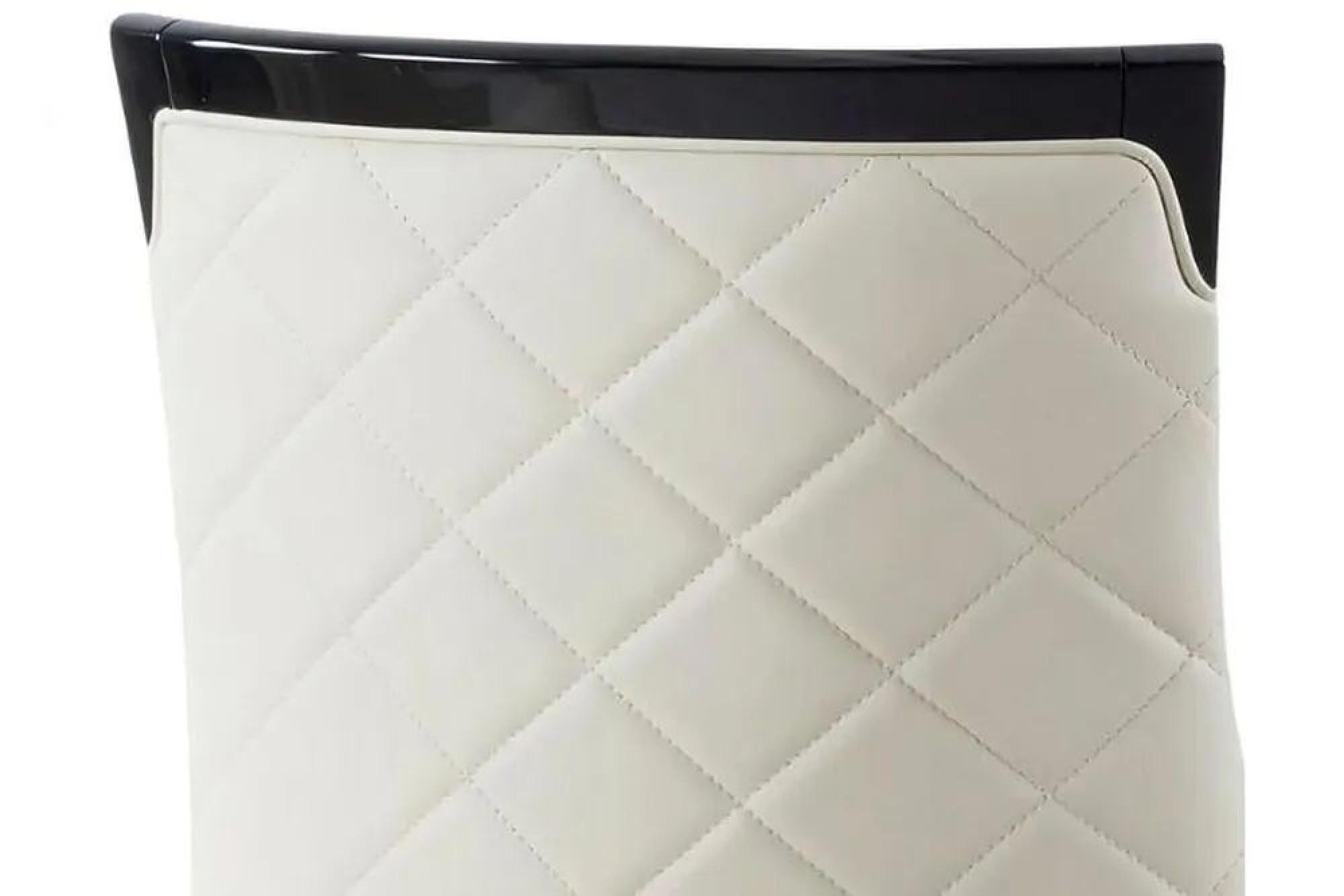 Product photograph of 2 X Carmela Cream Leather Large High Back Dining Chair With Black Legs from Choice Furniture Superstore.