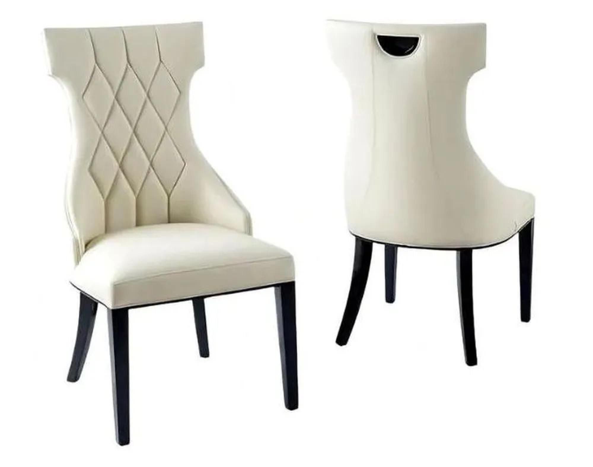 Product photograph of Mimi Cream Leather Large High Back Dining Chair With Black Legs from Choice Furniture Superstore.