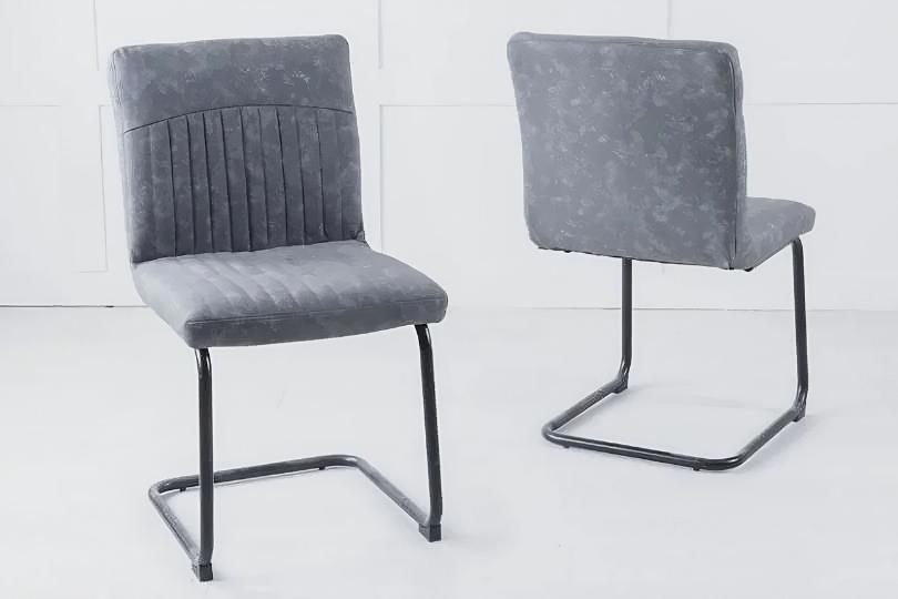 Product photograph of Clearance - Brooklyn Steel Grey Faux Leather Dining Chair from Choice Furniture Superstore.