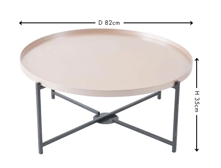 Product photograph of Clearance - Nordic Rose Gold Coffee Table Round Top With Black Metal Base from Choice Furniture Superstore.