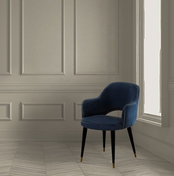 Product photograph of Mindy Brownes Hadley Navy Velvet Dining Chair Sold In Pairs from Choice Furniture Superstore.