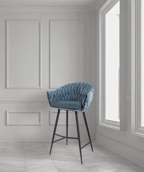 Product photograph of Mindy Brownes Blake Aquamarine Barstool Sold In Pairs from Choice Furniture Superstore.