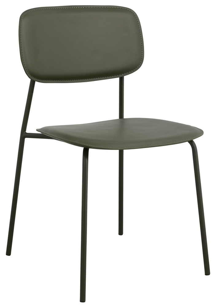 Product photograph of Nordal Esa Green Faux Leather Dining Chair Sold In Pairs from Choice Furniture Superstore.