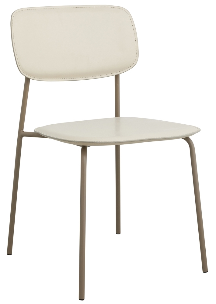 Product photograph of Nordal Esa Beige Faux Leather Dining Chair Sold In Pairs from Choice Furniture Superstore.