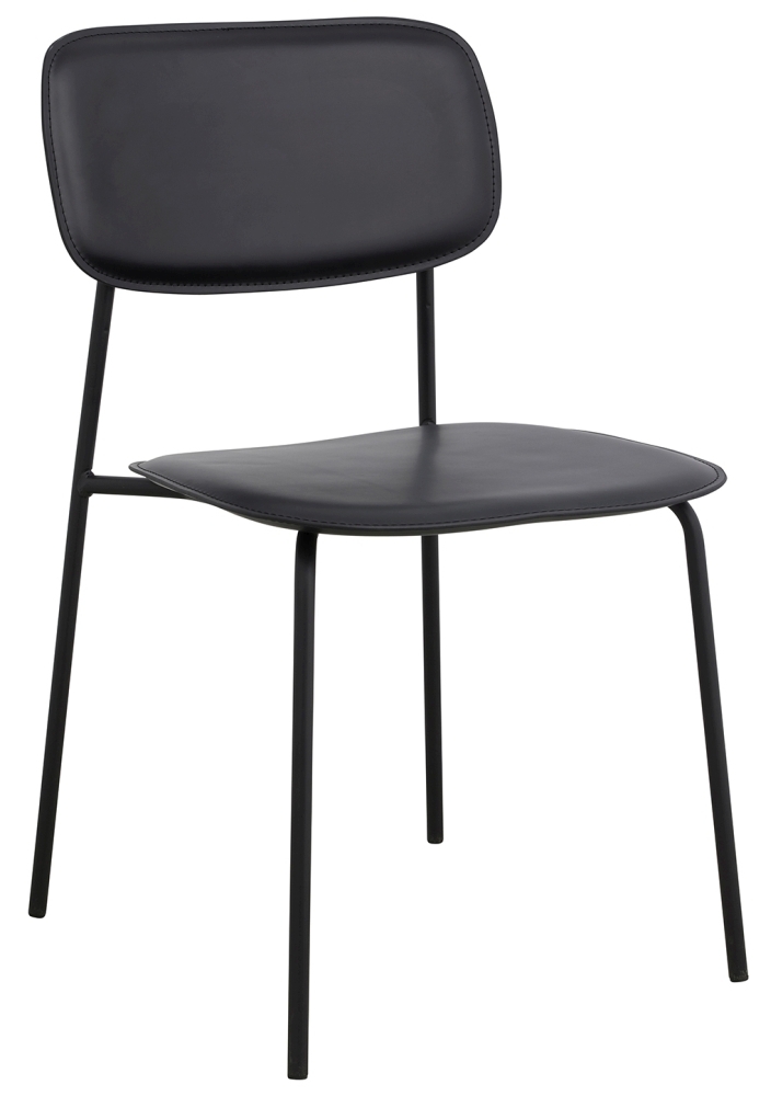 Product photograph of Nordal Esa Black Faux Leather Dining Chair Sold In Pairs from Choice Furniture Superstore.