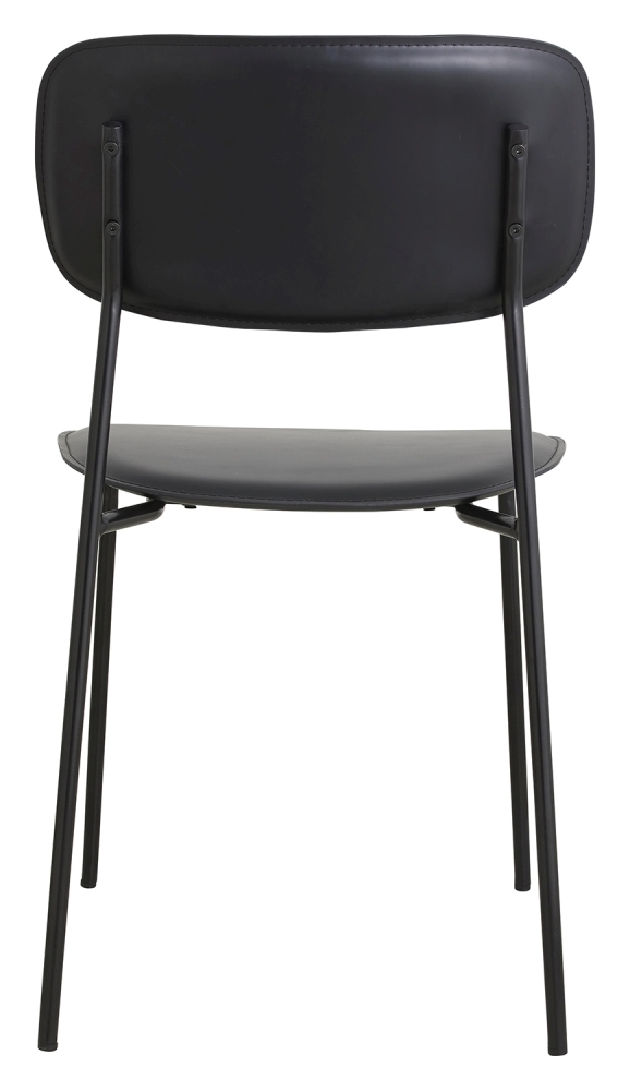 Product photograph of Nordal Esa Black Faux Leather Dining Chair Sold In Pairs from Choice Furniture Superstore.