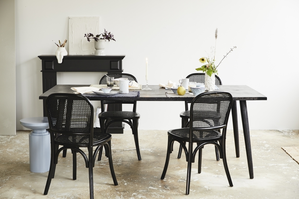 Product photograph of Nordal Wicky Black Rattan Dining Chair Sold In Pairs from Choice Furniture Superstore.