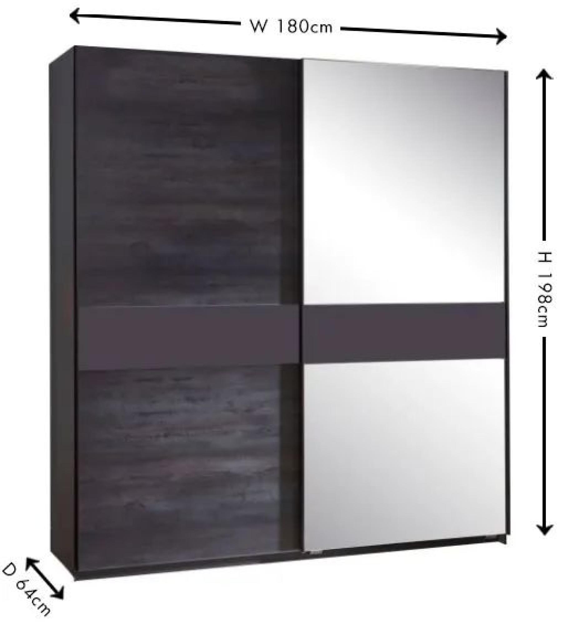 Product photograph of Erfurt 2 Door Sliding Wardrobe from Choice Furniture Superstore.