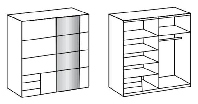 Product photograph of In Stock Emdem 2 Door Sliding Wardrobe from Choice Furniture Superstore.