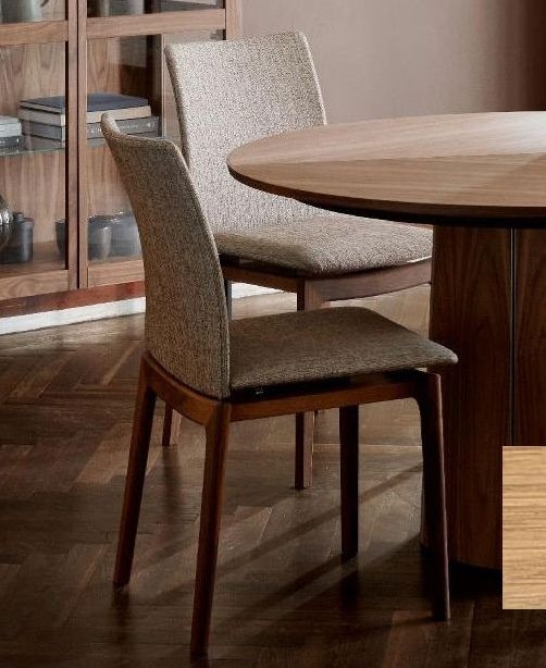 Product photograph of Skovby Sm63 Solid Oak Natural Oil And Brahms Brown Fabric Dining Chair from Choice Furniture Superstore.