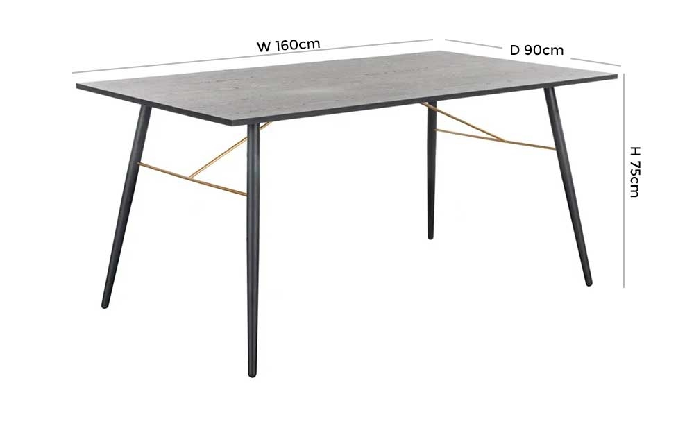 Product photograph of Vida Living Barcelona 160cm Black Dining Table from Choice Furniture Superstore.