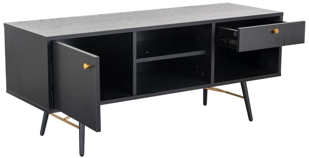 Product photograph of Vida Living Barcelona Black Tv Unit from Choice Furniture Superstore.