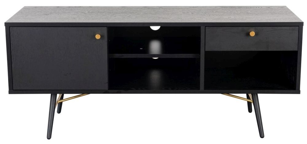 Product photograph of Vida Living Barcelona Black Tv Unit from Choice Furniture Superstore.