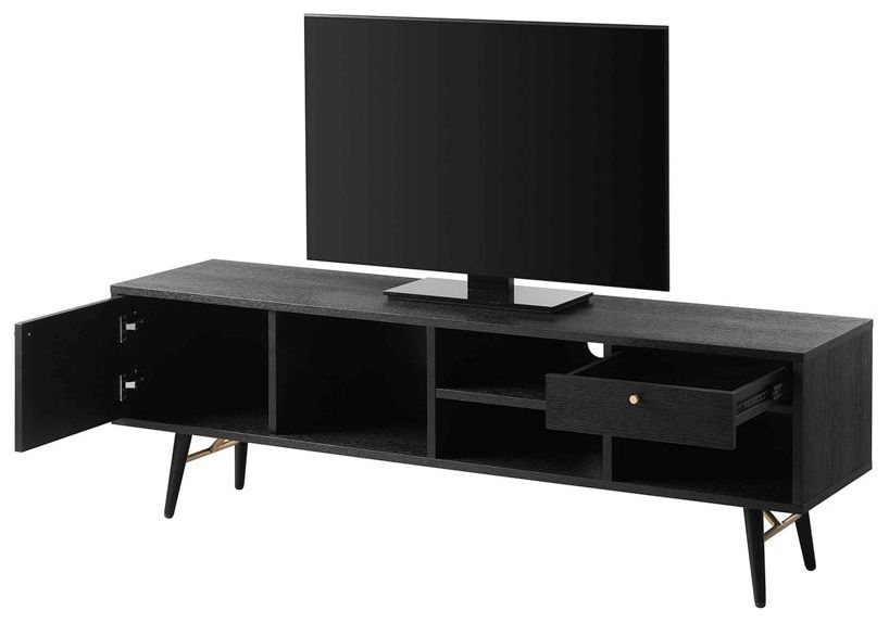 Product photograph of Vida Living Barcelona Black Large Tv Unit from Choice Furniture Superstore.