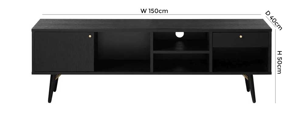 Product photograph of Vida Living Barcelona Black Large Tv Unit from Choice Furniture Superstore.