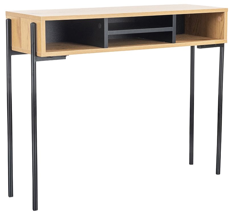 Product photograph of Vida Living Madrid Oak And Black Console Table from Choice Furniture Superstore.