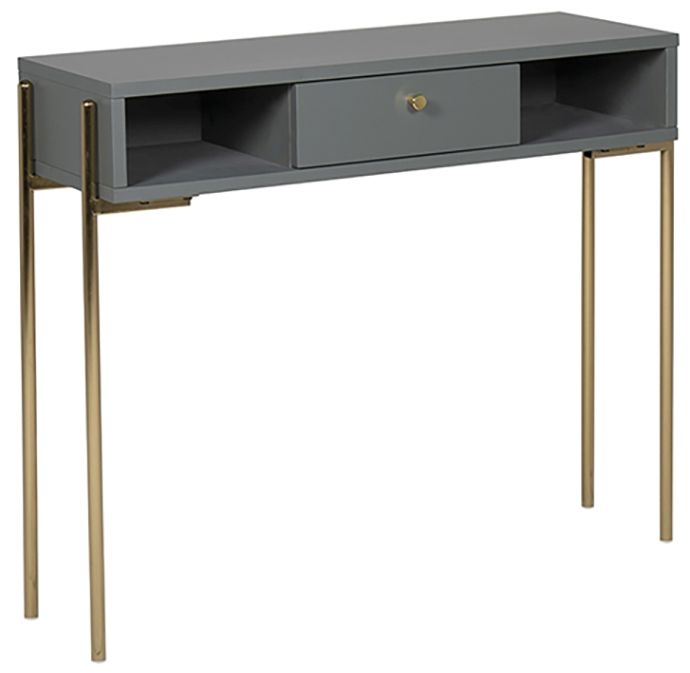 Product photograph of Vida Living Madrid Grey And Gold Console Table from Choice Furniture Superstore.