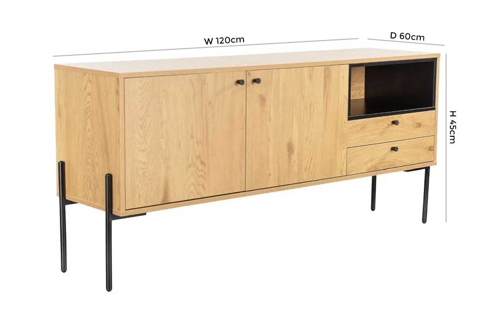 Product photograph of Vida Living Madrid 2 Door 2 Drawer Sideboard from Choice Furniture Superstore.