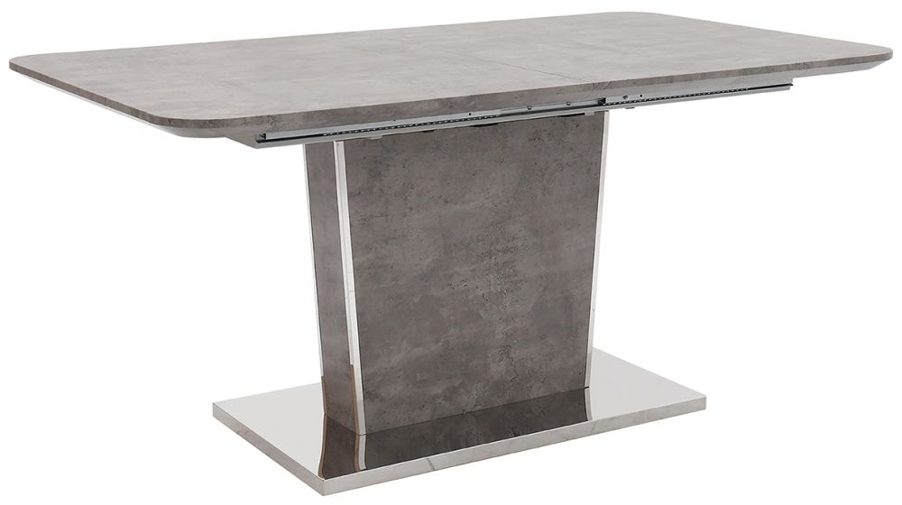 Product photograph of Vida Living Beppe 120cm-160cm Concrete Effect Butterfly Extending Dining Table from Choice Furniture Superstore.