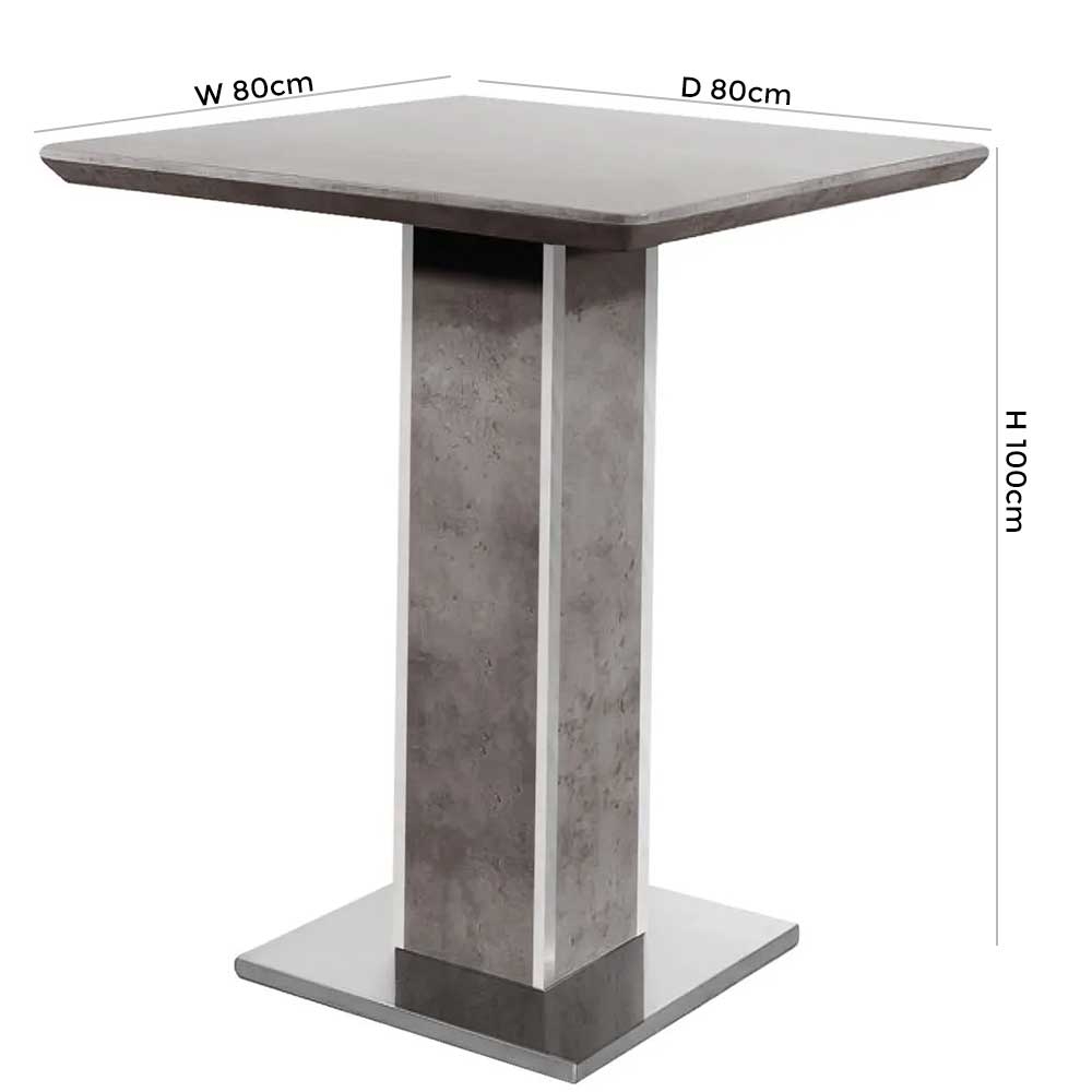 Product photograph of Vida Living Beppe Concrete Effect Bar Table from Choice Furniture Superstore.