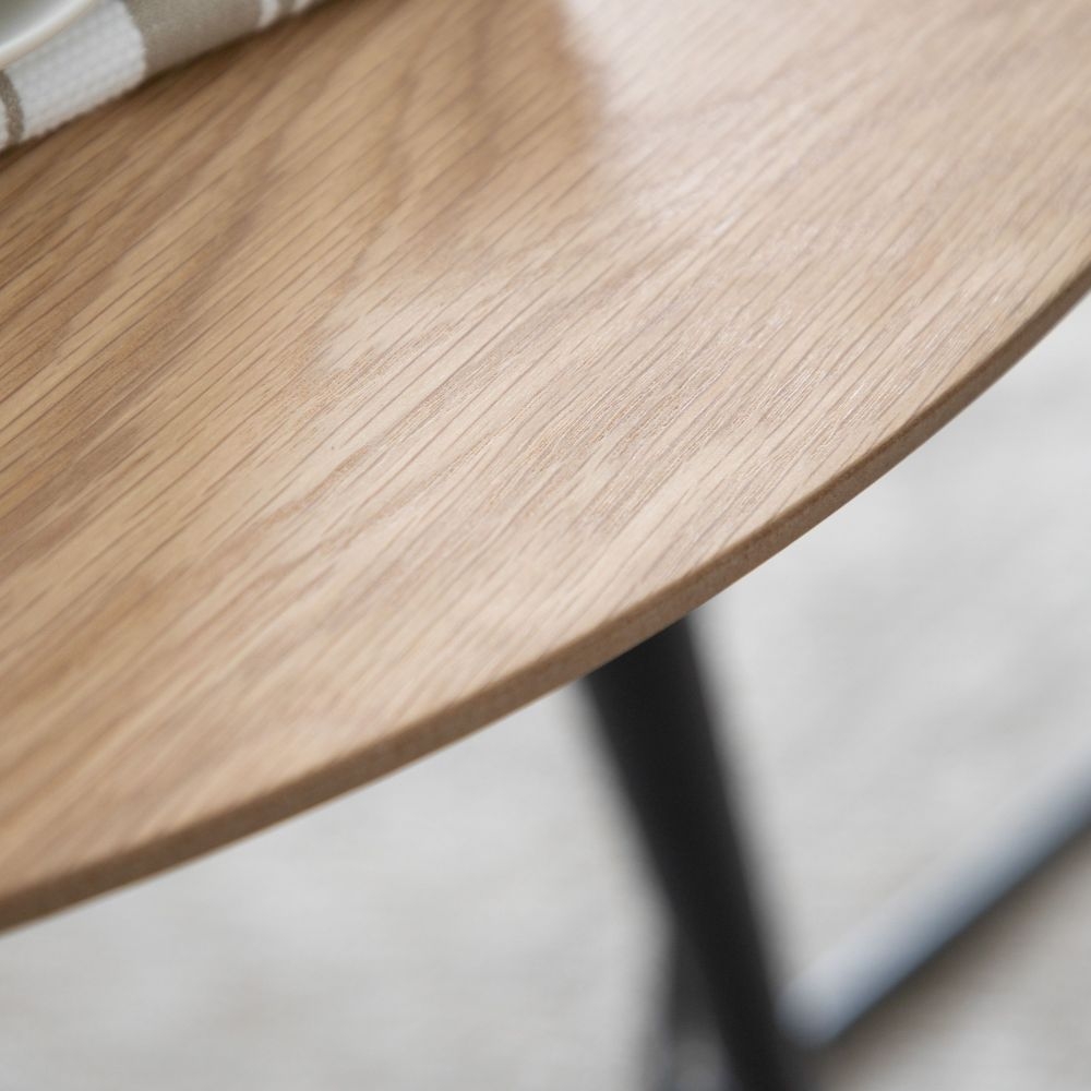 Product photograph of Astley Natural Oak 90cm Round Dining Table from Choice Furniture Superstore.