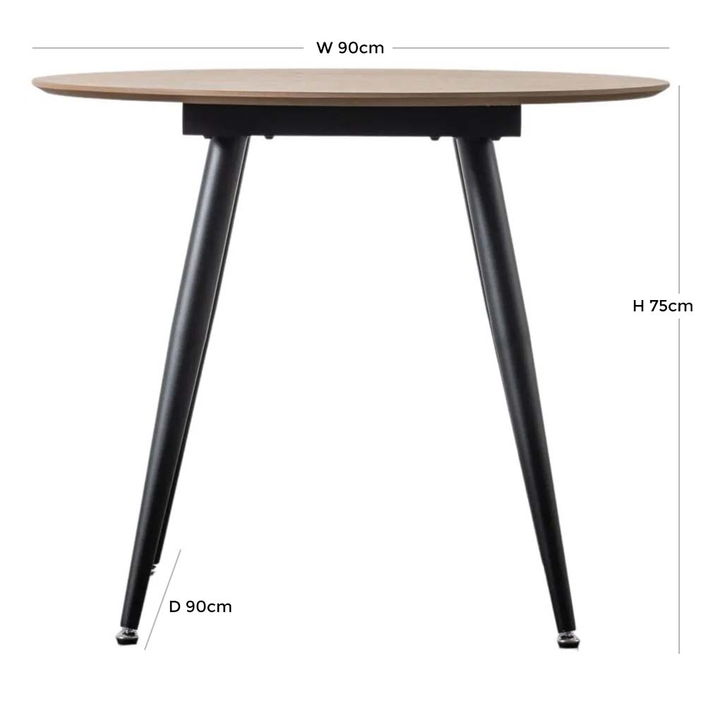 Product photograph of Astley Natural Oak 90cm Round Dining Table from Choice Furniture Superstore.