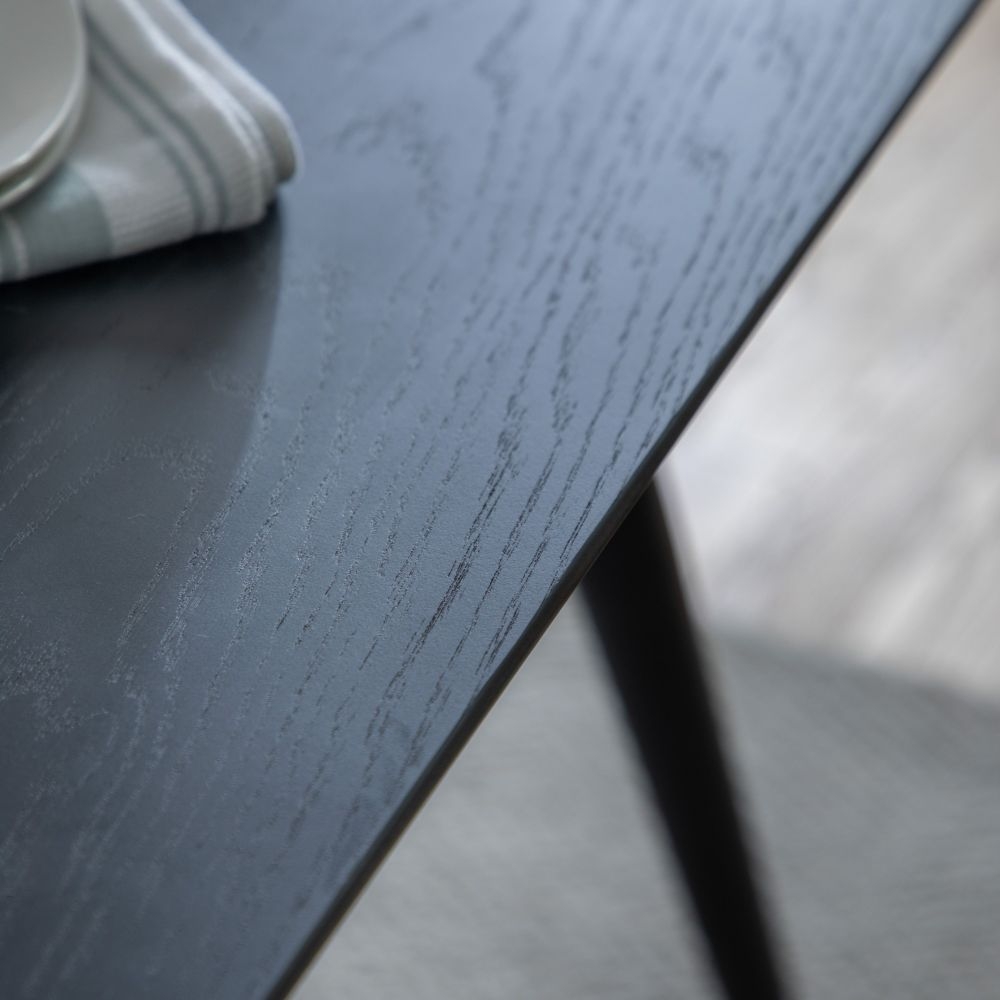 Product photograph of Astley Black Oak 160cm Dining Table from Choice Furniture Superstore.