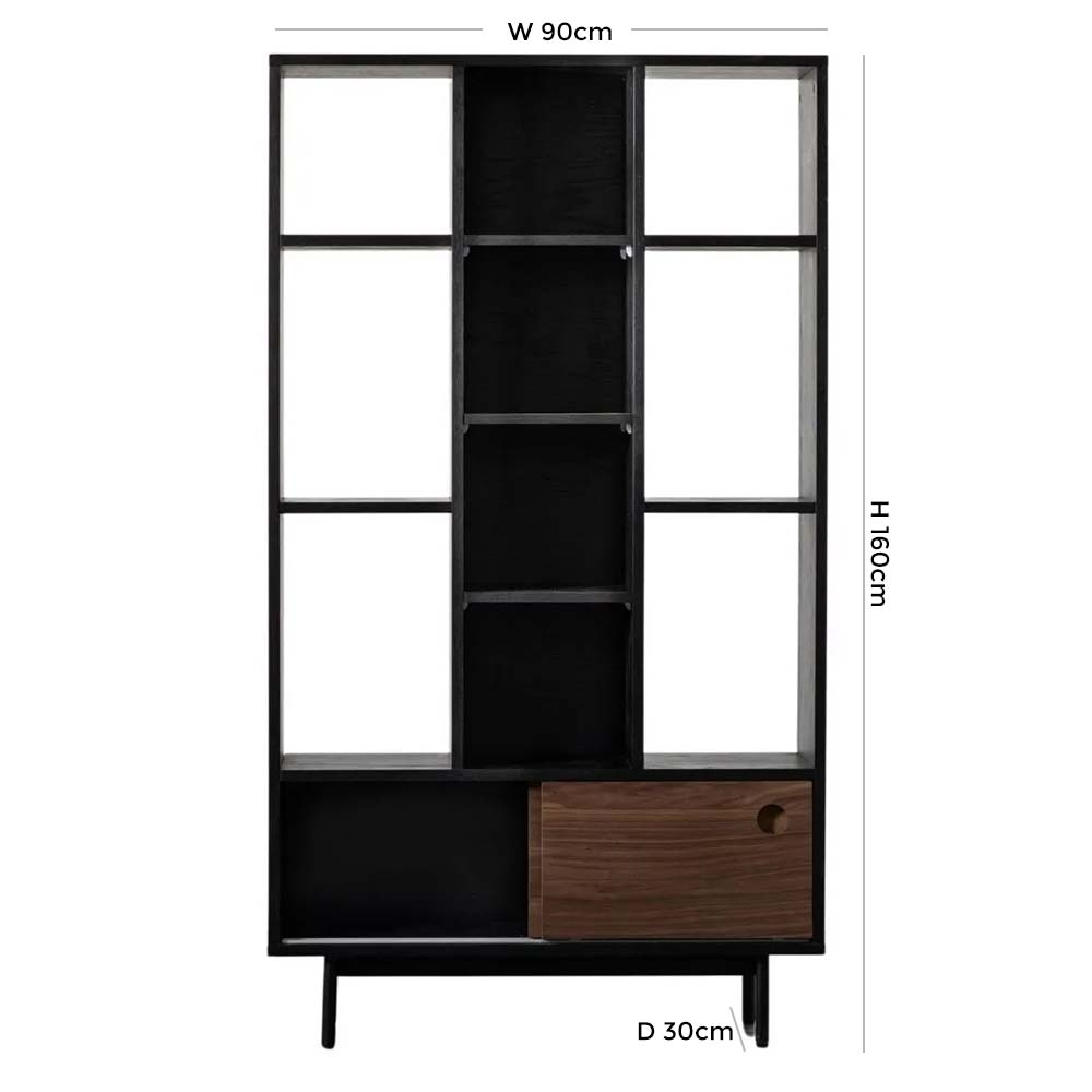 Product photograph of Barbican Walnut Display Unit from Choice Furniture Superstore.