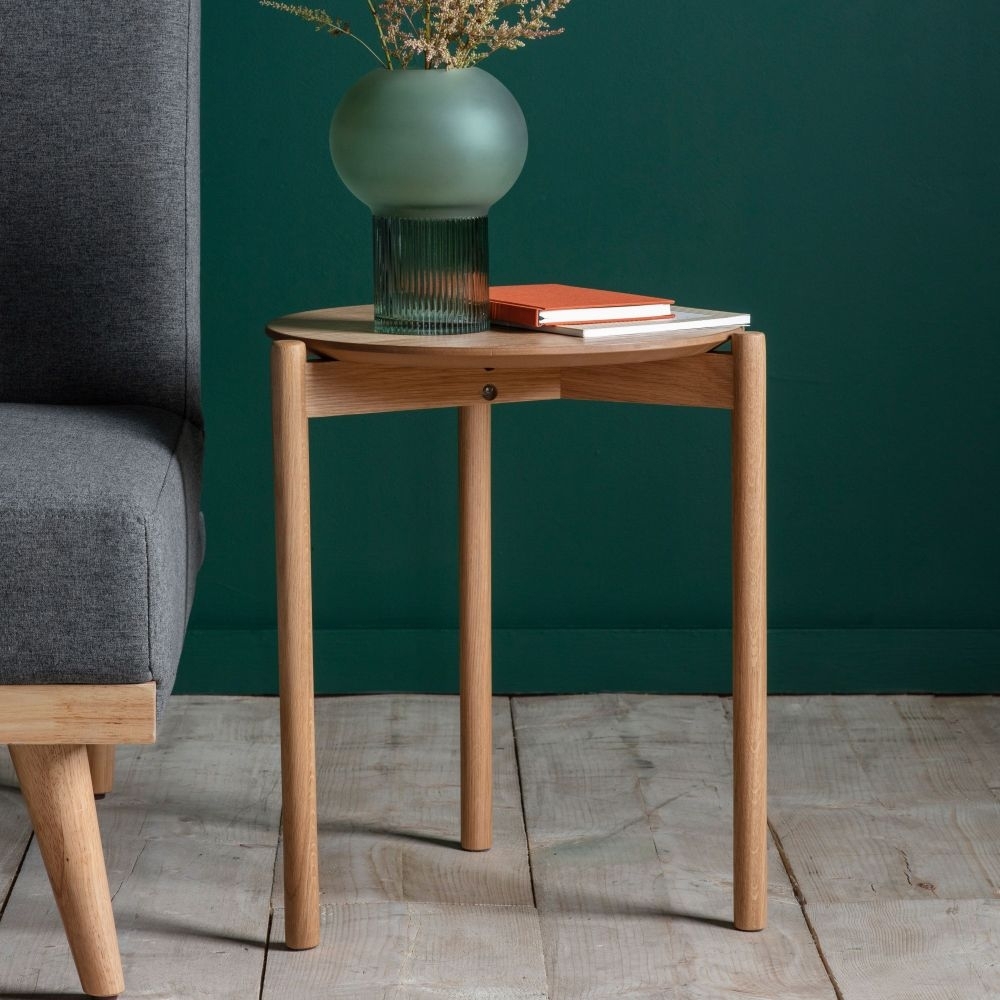 Product photograph of Bellmore Side Table - Comes In Oak Walnut And Black Options from Choice Furniture Superstore.