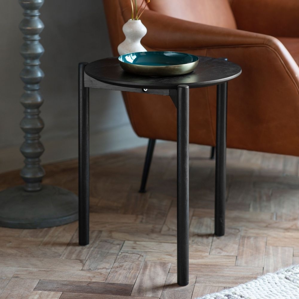 Product photograph of Burley Black Round Side Table from Choice Furniture Superstore.