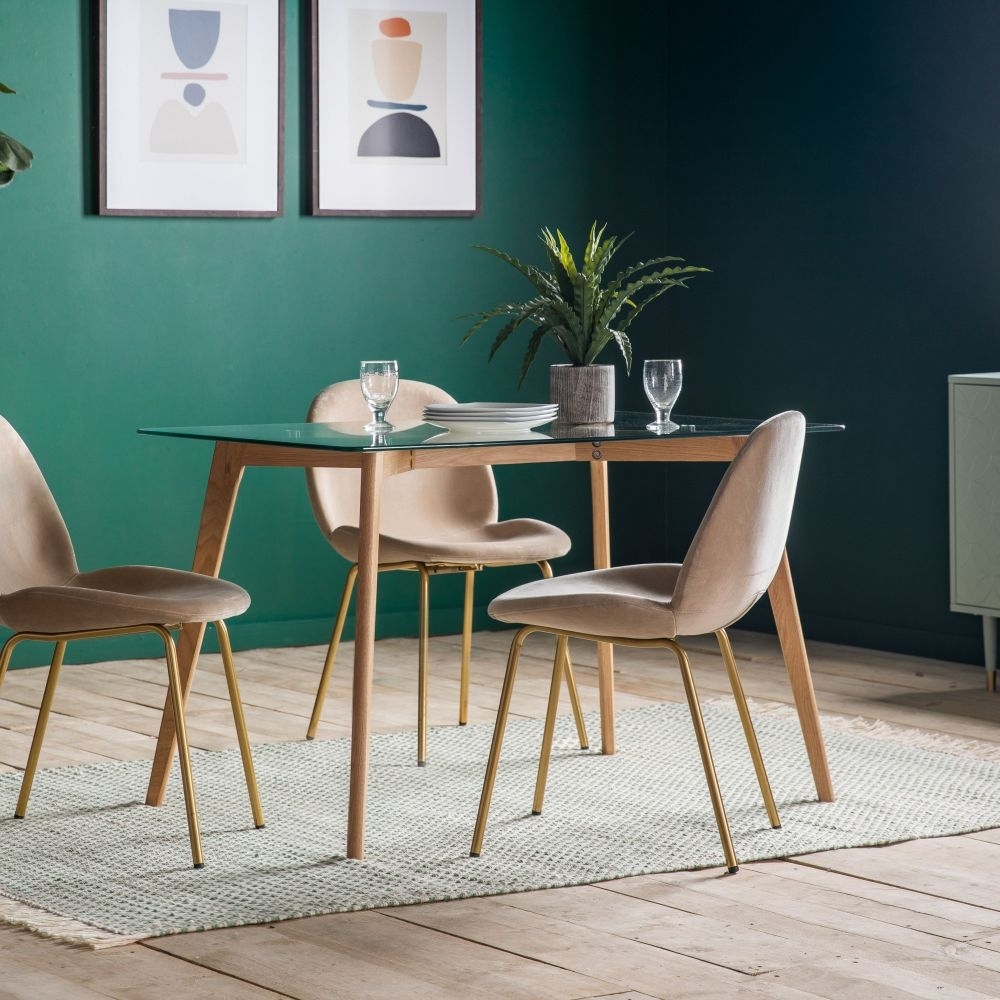 Product photograph of Blair Oak 4 Seater Dining Table from Choice Furniture Superstore.