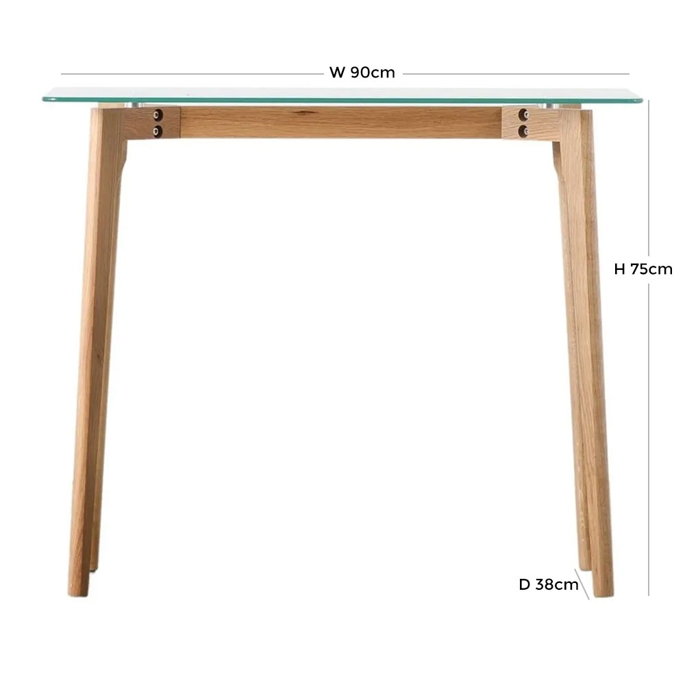 Product photograph of Blenheim Oak Console Table from Choice Furniture Superstore.