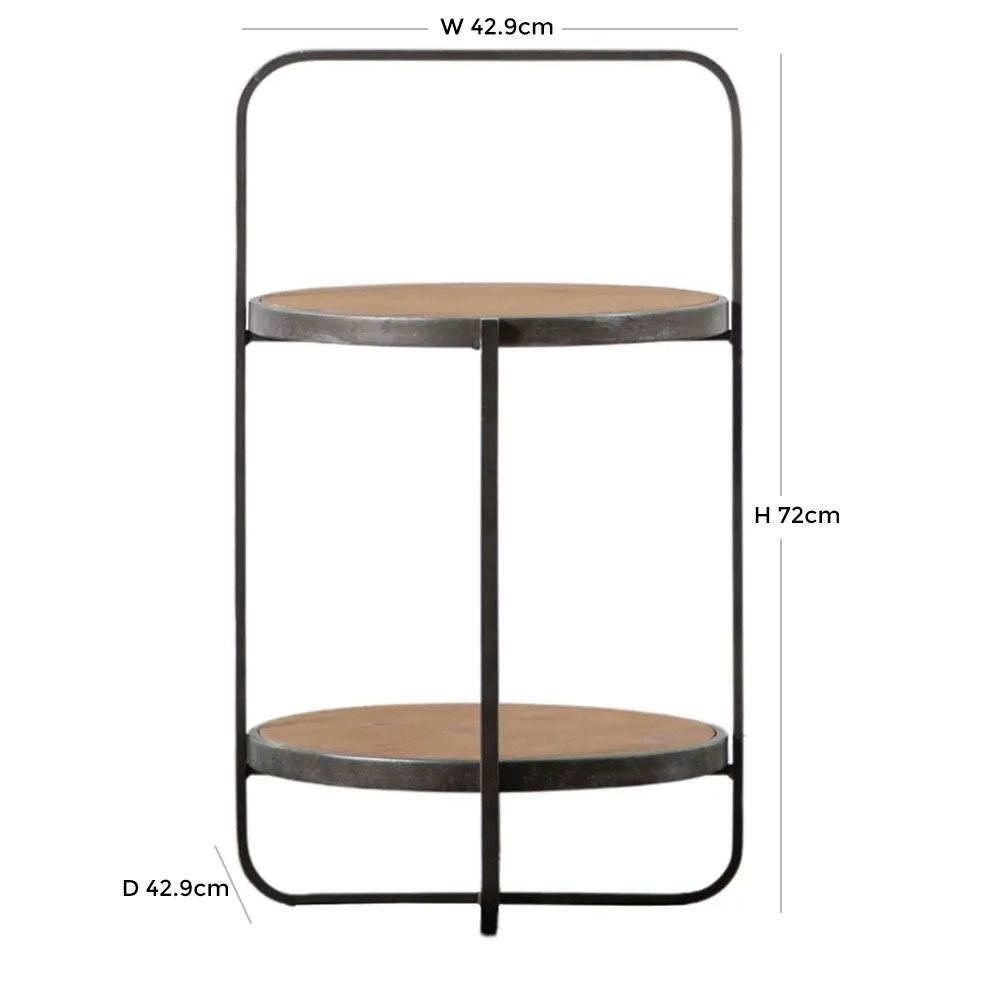 Product photograph of Daykin Wood And Metal Side Table - Comes In Oak And Black Options from Choice Furniture Superstore.