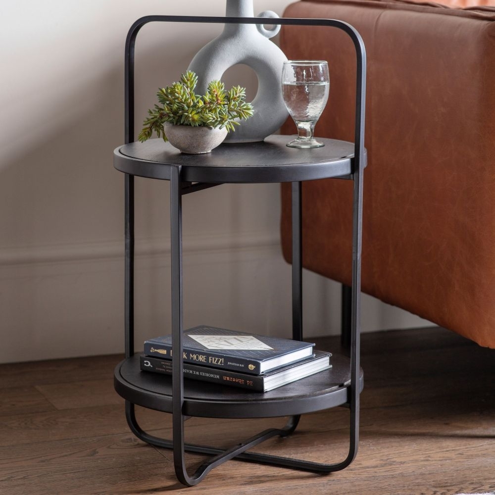 Product photograph of Dunley Black Side Table from Choice Furniture Superstore.