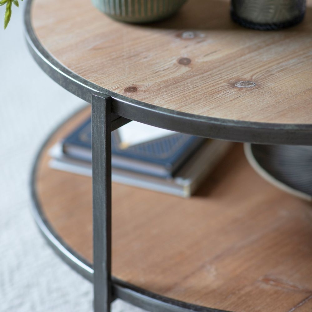 Product photograph of Dunley Oak Round Coffee Table from Choice Furniture Superstore.