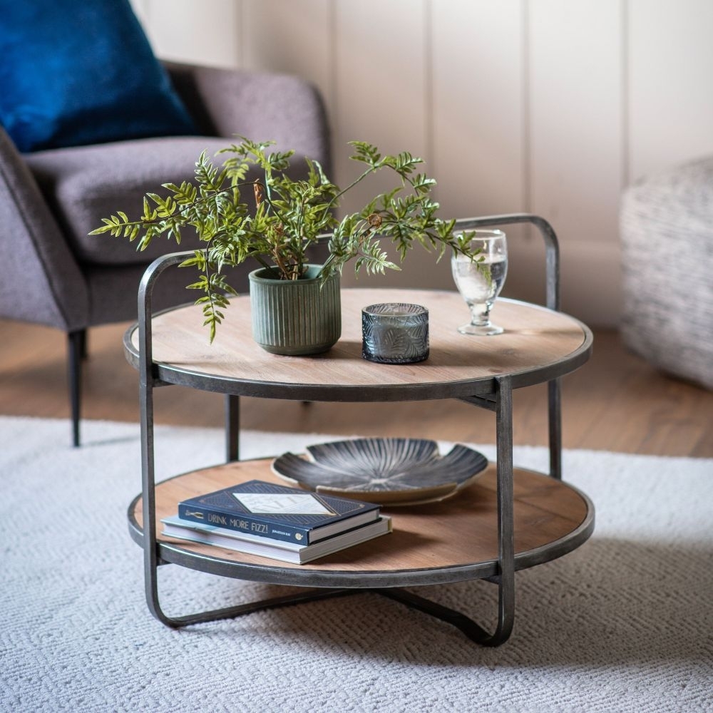 Product photograph of Dunley Oak Round Coffee Table from Choice Furniture Superstore.