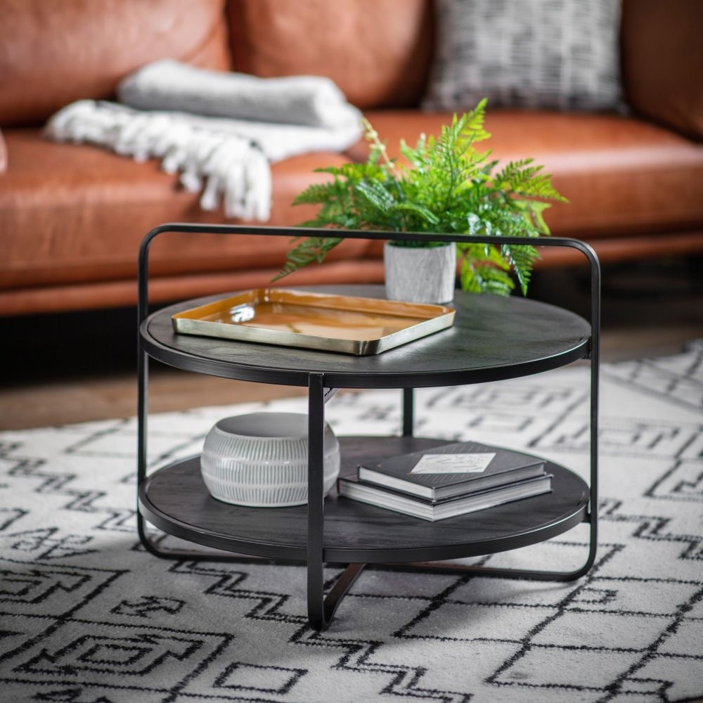 Product photograph of Dunley Black Round Coffee Table from Choice Furniture Superstore.