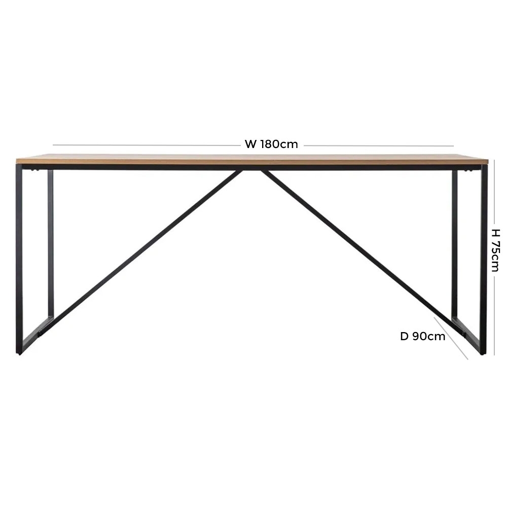 Product photograph of Henley 180cm Natural Oak Dining Table from Choice Furniture Superstore.