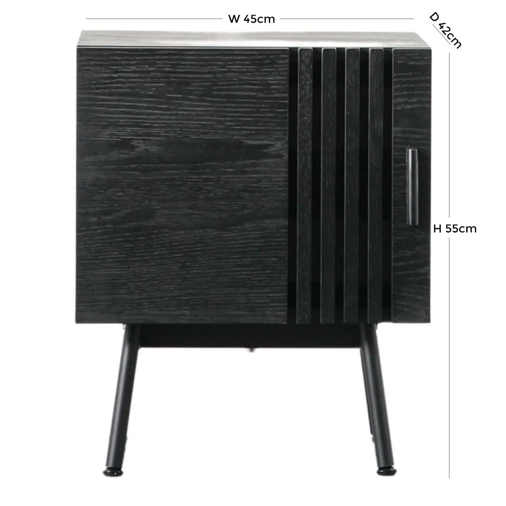Product photograph of Hatfield Black Oak Side Table from Choice Furniture Superstore.