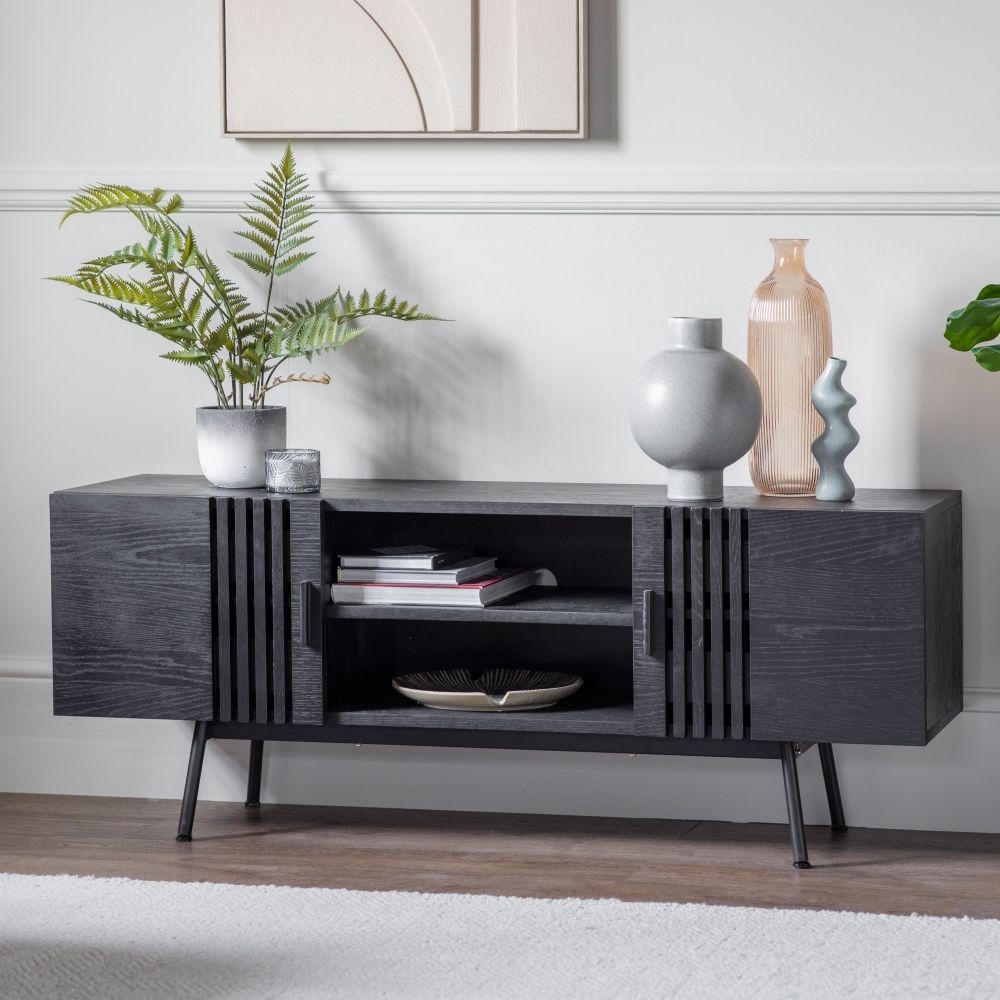 Product photograph of Holsen Black Oak Media Unit from Choice Furniture Superstore.