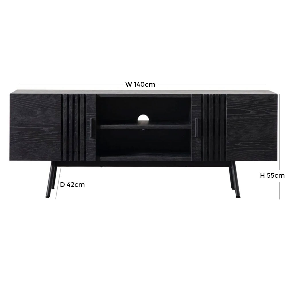 Product photograph of Holsen Black Oak Media Unit from Choice Furniture Superstore.