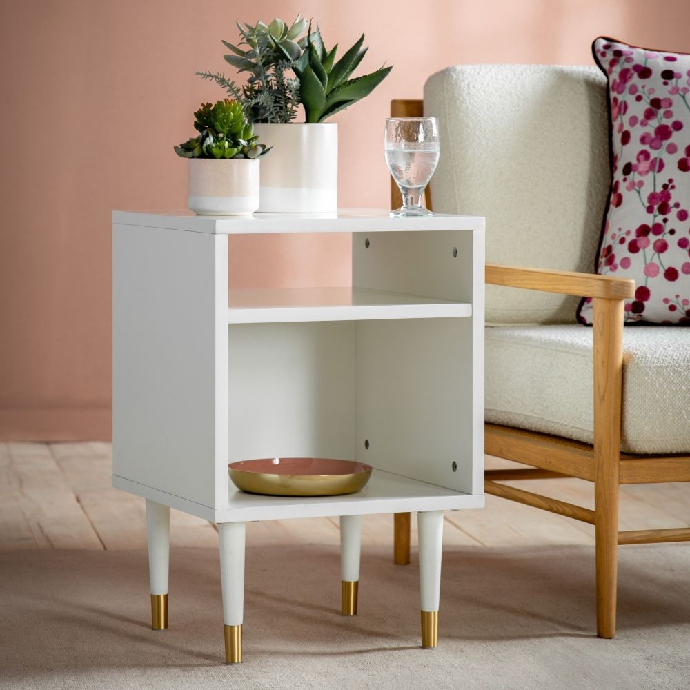 Product photograph of Holbrook White Side Table from Choice Furniture Superstore.